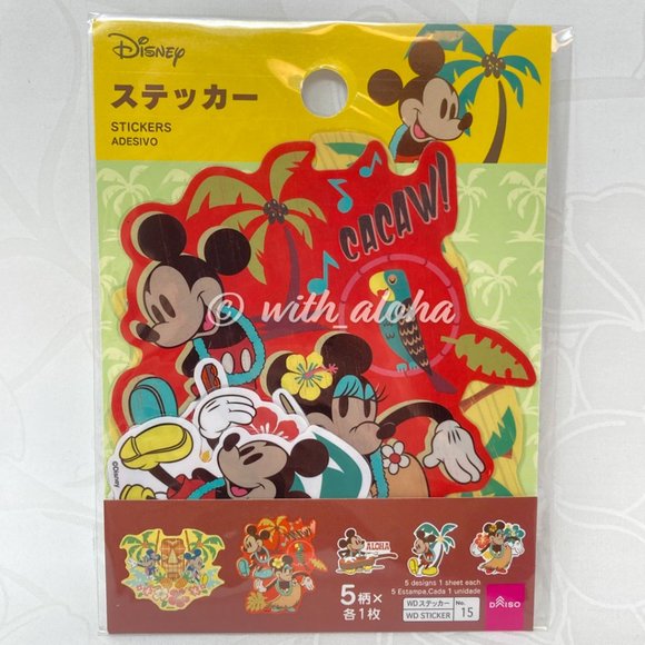 5 Disney Hawaii Mickey and Minnie Mouse Stickers - Picture 2 of 2